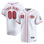 Cincinnati Reds Nike Home Limited Custom Jersey - White - 49Native