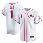 Cincinnati Reds Nike #1 Dad Home Limited Jersey - White - 49Native