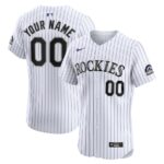 Colorado Rockies Nike Home Elite Custom Jersey - White - 49Native