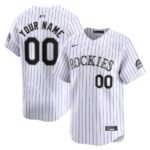 Colorado Rockies Nike Home Limited Custom Jersey - White - 49Native