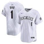 Colorado Rockies Nike #1 Dad Home Limited Jersey - White - 49Native