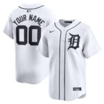 Detroit Tigers Nike Home Limited Custom Jersey - White - 49Native