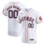 Houston Astros Nike Home Elite Custom Jersey - White - 49Native