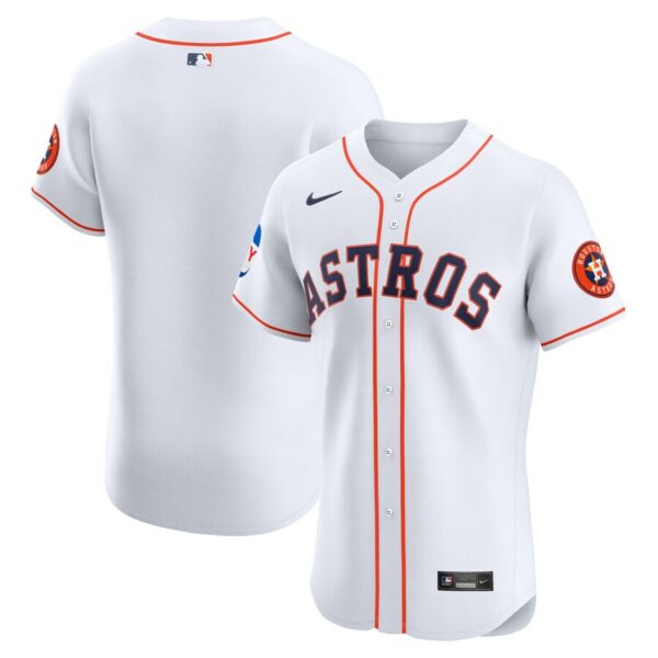 Houston Astros Nike Home Elite Patch Jersey - White - 49Native