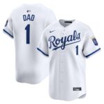 Kansas City Royals Nike #1 Dad Home Limited Jersey - White - 49Native