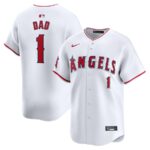 Los Angeles Angels Nike #1 Dad Home Limited Jersey - White - 49Native