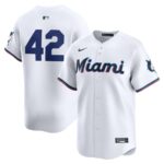 Miami Marlins Nike 2024 Jackie Robinson Day Home Limited Jersey - White - 49Native
