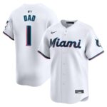 Miami Marlins Nike #1 Dad Home Limited Jersey - White - 49Native