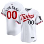 Minnesota Twins Nike Home Limited Custom Jersey - White - 49Native
