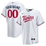 Minnesota Twins Nike Home Replica Custom Jersey - White - 49Native