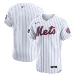 New York Mets Nike Home Elite Patch Jersey - White - 49Native