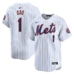 New York Mets Nike #1 Dad Home Limited Jersey - White - 49Native