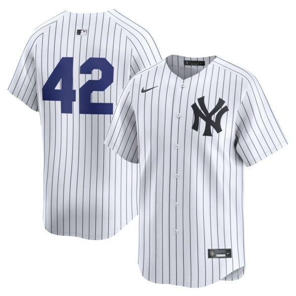 New York Yankees Nike 2024 Jackie Robinson Day Home Limited Jersey - White - 49Native