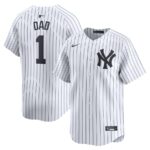 New York Yankees Nike #1 Dad Home Limited Jersey - White - 49Native