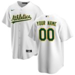 Oakland Athletics Nike Home Replica Custom Jersey - White - 49Native