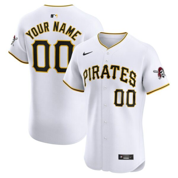 Pittsburgh Pirates Nike Home Elite Custom Jersey - White - 49Native