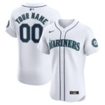 Seattle Mariners Nike Home Elite Custom Jersey - White - 49Native