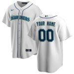 Seattle Mariners Nike Home Replica Custom Jersey - White - 49Native