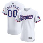 Texas Rangers Nike Home Elite Custom Jersey - White - 49Native