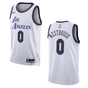 Lakers 2022-23 City Edition Russell Westbrook White Jersey Swingman - 49Native