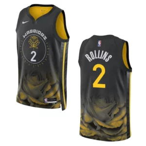 Warriors 2022-23 City Edition Ryan Rollins Black Jersey Swingman - 49Native