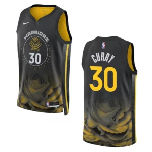 Warriors 2022-23 City Edition Stephen Curry Black Jersey Swingman - 49Native