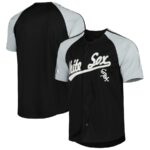 Chicago White Sox Stitches Button-Down Raglan Fashion Jersey - Black - 49Native