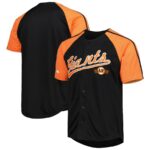 San Francisco Giants Stitches Button-Down Raglan Fashion Jersey - Black - 49Native