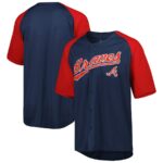 Atlanta Braves Stitches Button-Down Raglan Fashion Jersey - Navy - 49Native