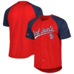 St. Louis Cardinals Stitches Button-Down Raglan Fashion Jersey - Red - 49Native