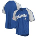Los Angeles Dodgers Stitches Button-Down Raglan Replica Jersey - Royal - 49Native