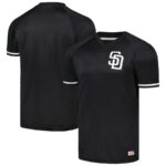 San Diego Padres Stitches Black Raglan V-Neck Jersey - 49Native