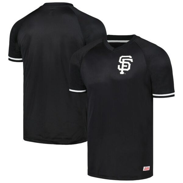 San Francisco Giants Stitches Black Raglan V-Neck Jersey - 49Native