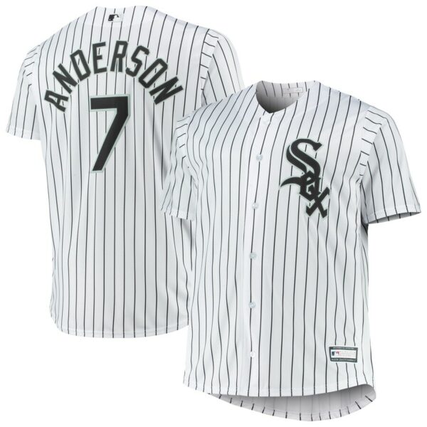 Tim Anderson Chicago White Sox Big & Tall Replica Player Jersey - White - 49Native