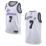 Lakers 2022-23 City Edition Troy Brown Jr. White Jersey Swingman - 49Native