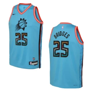 Phoenix Suns 2022-23 City Edition Youth Mikal Bridges Turquoise Jersey - 49Native