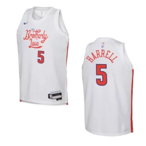 2022-23 Philadelphia 76ers Youth City Edition Montrezl Harrell White Jersey - 49Native