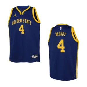 2022-23 Golden State Warriors Youth Statement Edition Moses Moody Navy Jersey - 49Native