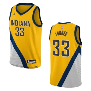 2022-23 Indiana Pacers Youth Statement Edition Myles Turner Yellow Jersey - 49Native