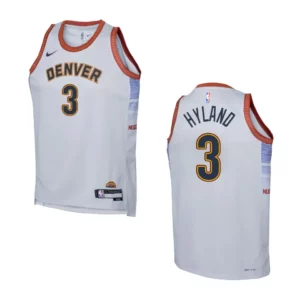 Youth Denver Nuggets 2022-23 City Edition NahShon Hyland Grey Jersey - 49Native