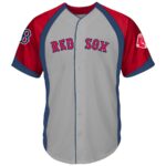 Boston Red Sox Big & Tall Colorblock Full-Button Jersey - Gray/Navy - 49Native