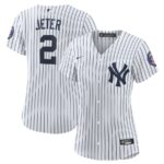 Derek Jeter New York Yankees Nike Women's 2020 Hall of Fame Induction Home Replica Player Name Jersey - White/Navy - 49Native