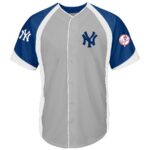 New York Yankees Big & Tall Colorblock Full-Button Jersey - Gray/Navy - 49Native