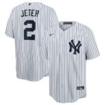 Derek Jeter New York Yankees Nike Home Replica Player Name Jersey - White/Navy - 49Native