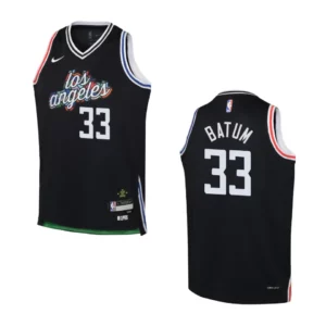 2022-23 Los Angeles Clippers Youth City Edition Nicolas Batum Black Jersey - 49Native