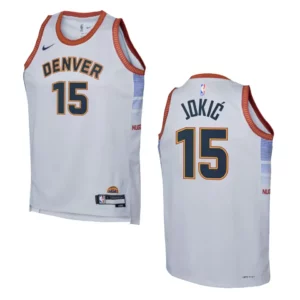 Youth Denver Nuggets 2022-23 City Edition Nikola Jokic Grey Jersey - 49Native