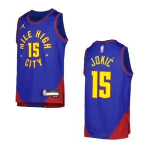 2022-23 Denver Nuggets Youth Statement Edition Nikola Jokic Blue Jersey - 49Native