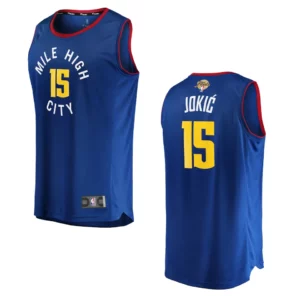 Nikola Jokic Blue 2023 NBA Finals Denver Nuggets Fast Break Player Jersey - 49Native