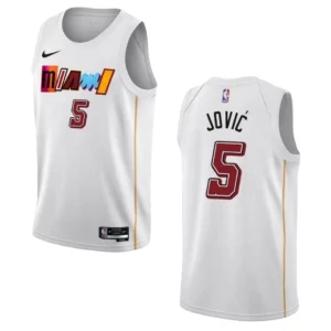 Nikola Jovic City Edition Miami Heat 2022-23 White Swingman Jersey - 49Native