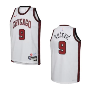 2022-23 Chicago Bulls Youth City Edition Nikola Vucevic White Jersey - 49Native